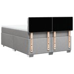 vidaXL Sommier à lattes de lit avec matelas Gris clair 140x200cm Tissu