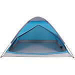 vidaXL Tente de camping à dôme 4 personnes bleu imperméable