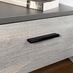 LEONARD Lit adulte 140 x 190 cm + 2 Chevets et Tête de lit en simili - chêne - 195 7 x 235 5 x 90 5 cm