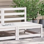 vidaXL Canapé de jardin sans accoudoirs blanc bois de pin massif