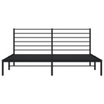 vidaXL Cadre de lit métal avec tête de lit noir 183x213 cm