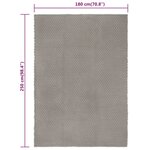 vidaXL Tapis rectangulaire Gris 180x250 cm Coton