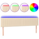 vidaXL Tête de lit à LED Crème 160x5x78/88 cm Tissu