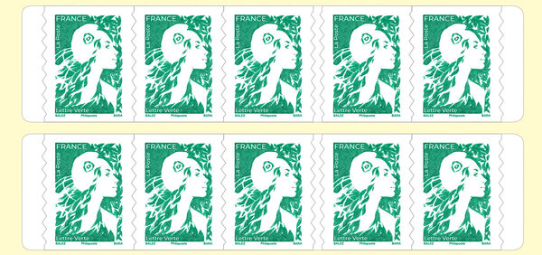 Carnet 10 timbres Marianne de l'avenir - Lettre verte