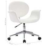 vidaXL Chaises pivotantes à manger lot de 2 blanc similicuir