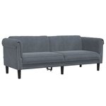 vidaXL Ensemble de canapés 3 Pièces gris foncé velours