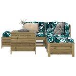 vidaXL Salon de jardin 6 Pièces bois de pin imprégné