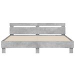 vidaXL Cadre de lit avec tête de lit gris béton 200x200 cm