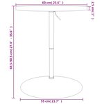 vidaXL Table de bar Ø60x90 5 cm bois massif de hêtre