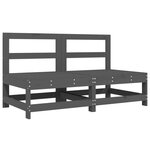 vidaXL Canapés centraux de jardin 2 Pièces gris bois de pin massif