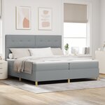 vidaXL Lit à ressorts avec matelas gris clair 200x200 cm Tissu