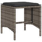 vidaXL Salon de jardin 4 Pièces avec coussins gris résine tressée