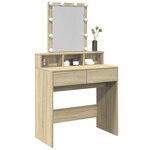vidaXL Coiffeuse avec LED chêne sonoma 80x41x144 5 cm