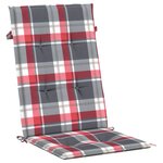 vidaXL Coussins de chaise jardin dossier haut lot de 4 carreaux rouges