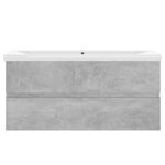 vidaXL Armoire d'évier avec lavabo intégré Gris béton Aggloméré