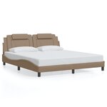 vidaXL Cadre de lit avec tête de lit Cappuccino 180x200 cm Similicuir