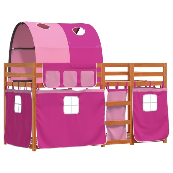 vidaXL Lit superposé sans matelas rose 75x190 cm bois de pin massif
