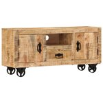vidaXL Meuble TV Bois de manguier brut 110x30x50 cm