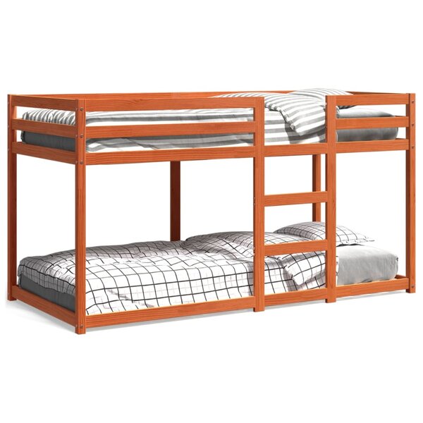 vidaXL Lit superposé sans matelas cire marron 80x200 cm pin massif