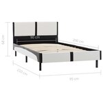 vidaXL Cadre de lit Blanc et noir Similicuir 90x200 cm