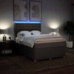 vidaXL Sommier à lattes de lit avec matelas Taupe 140x200 cm Tissu