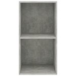 vidaXL Bibliothèque à 2 niveaux Gris béton 40x30x76 5 cm Aggloméré