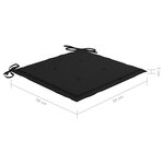 vidaXL Chaise à bascule avec coussin noir Bois de teck solide