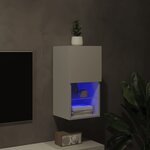 vidaXL Meuble TV avec lumières LED blanc 30 5x30x60 cm