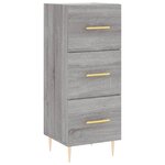 vidaXL Buffet haut Sonoma gris 34 5x34x180 cm Bois d'ingénierie