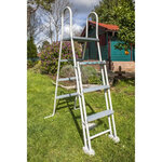GRE - Piscine ronde acier Ø3,70m x H: 1,32m - Gris anthracite Filtration a sable