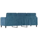 vidaXL Canapé à 3 places Bleu 180 cm Velours