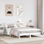 vidaXL Cadre de lit sans matelas blanc 140x190 cm bois de pin massif