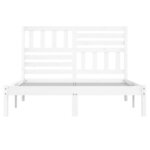 vidaXL Cadre de lit sans matelas blanc bois de pin massif 140x190 cm