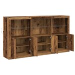 vidaXL Buffet avec lumières LED Bois ancien 181 5 x 37 x 100 cm
