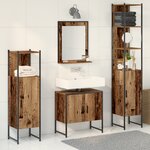 vidaXL Set de meubles de salle de bain 4 pièces Bois vieilli Bois d'ingénierie