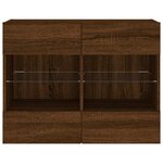 vidaXL Meuble TV mural avec lumières LED chêne marron 78 5x30x60 5 cm