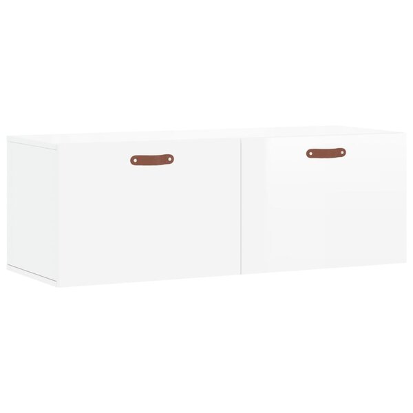 vidaXL Armoire murale blanc brillant 100x36 5x35 cm bois d'ingénierie