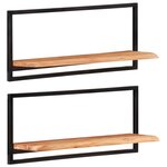 vidaXL Étagères murales 2 Pièces 80x25x35 cm Bois d'acacia et acier