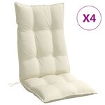 vidaXL Coussins de chaise à dossier haut lot de 4 crème tissu oxford