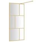 vidaXL Paroi de douche avec verre ESG transparent doré 80x195 cm