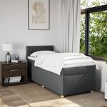 vidaXL Sommier à lattes de lit avec matelas Gris foncé 100x200cm Tissu