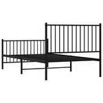 vidaXL Cadre de lit métal sans matelas et pied de lit noir 100x200 cm
