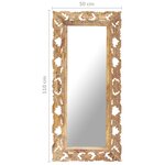 vidaXL Miroir sculpté à la main Marron 110x50 cm Bois de manguier