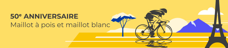 Profitez-en, 50e anniversaire du maillot à pois et du maillot blanc des cyclistes